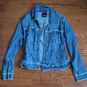 Nanette Lepore Blue Distressed Jean Jacket